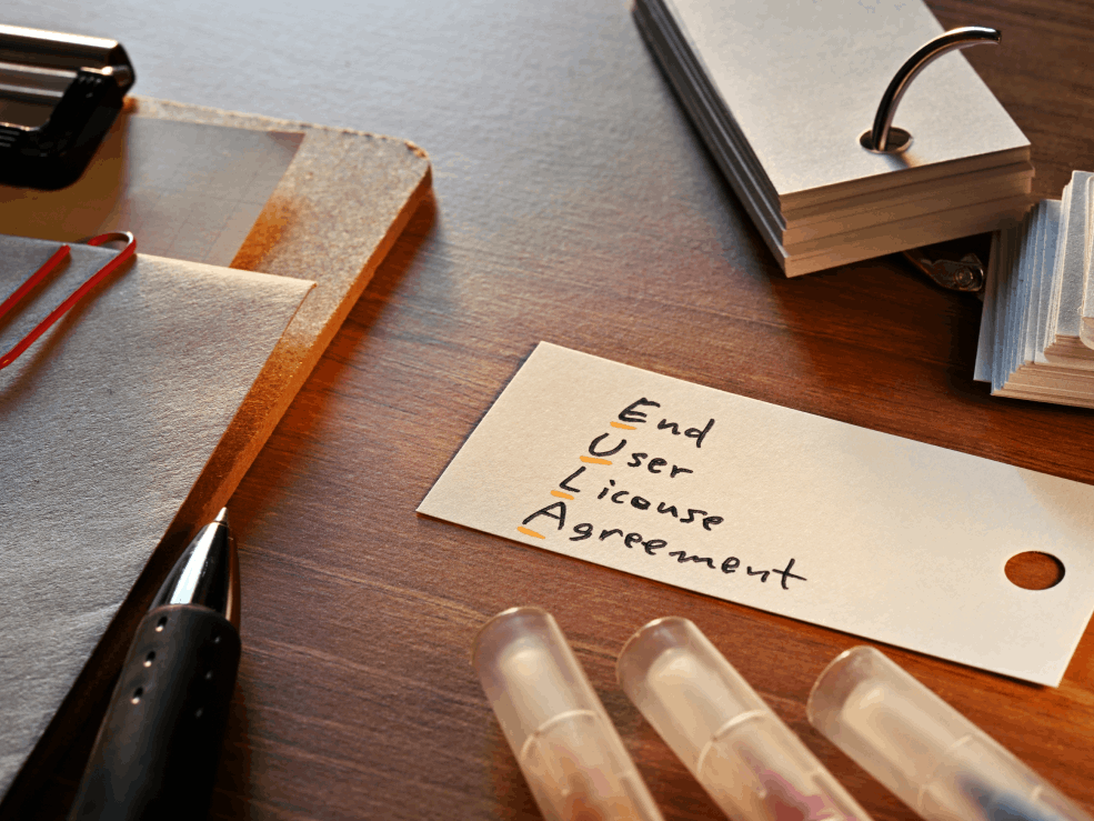 An EULA. Learn what it means.